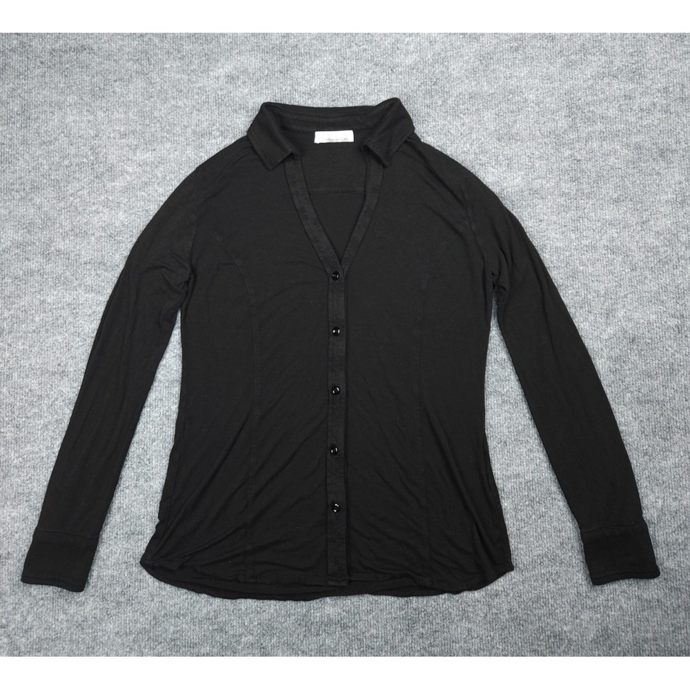 Anatomie Shirt Top Womens Size XS Black Button Down Made in Italy